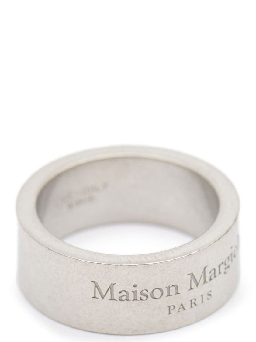 Maison Margiela Engraved Silver Ring With Polished Finish