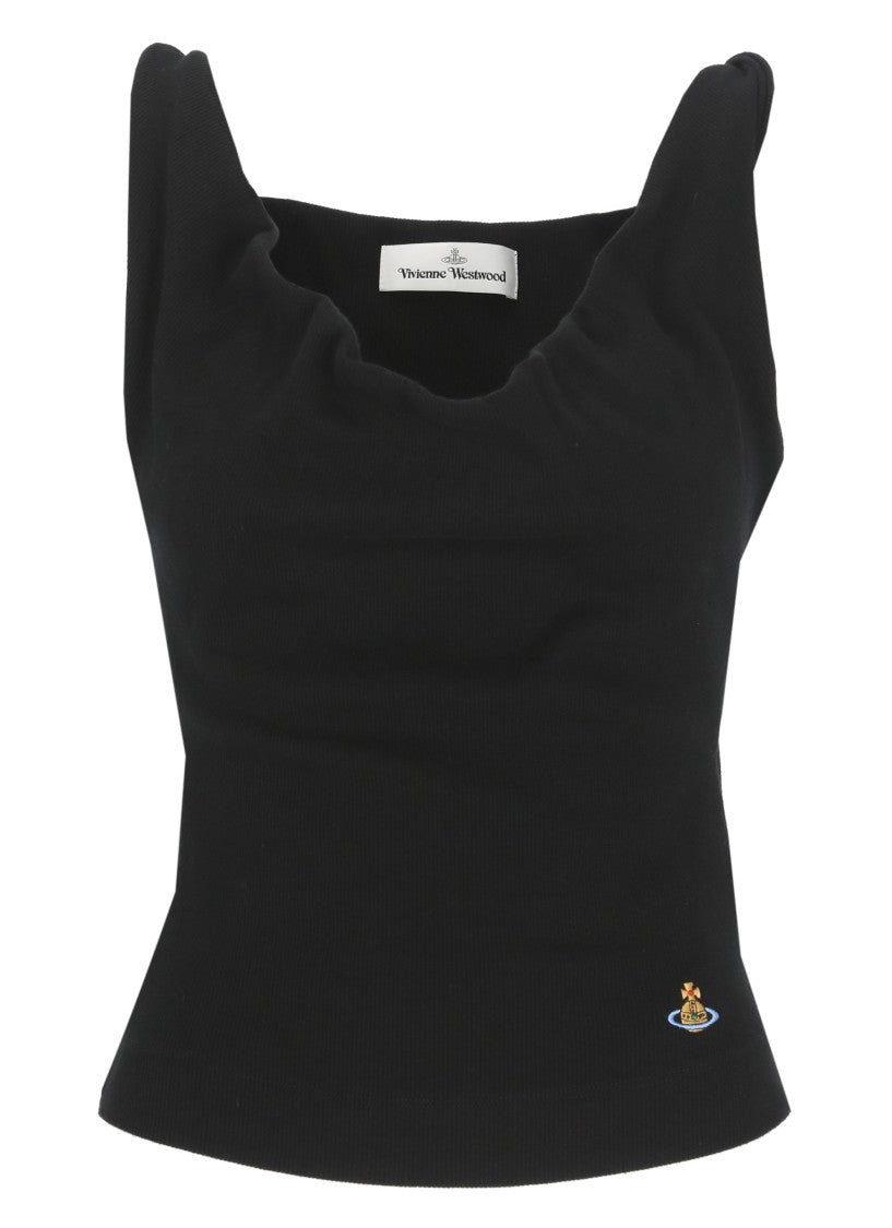 Vivienne Westwood Black Anna Orb Logo Top