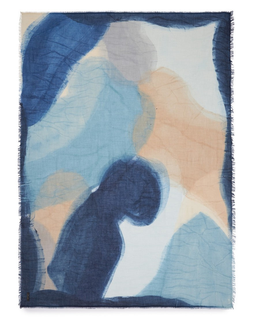 Faliero Sarti Abstract Pattern Modal-Silk Scarf With Fringed Edges