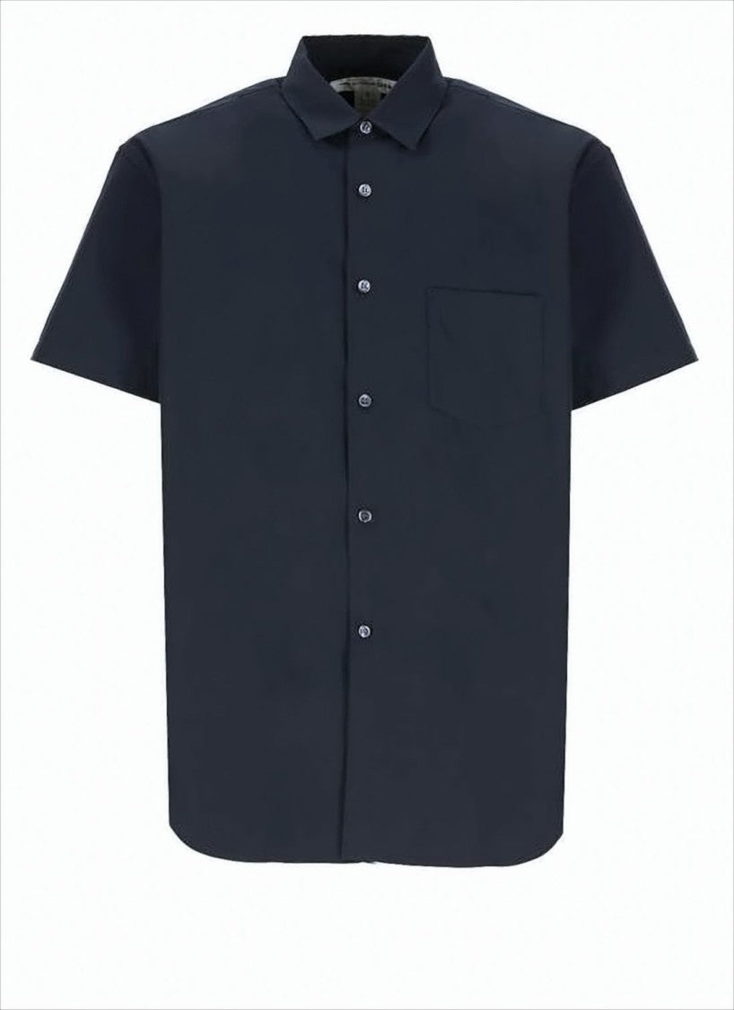 Comme Des Garçons Short-Sleeve Cotton Shirt With Classic Collar