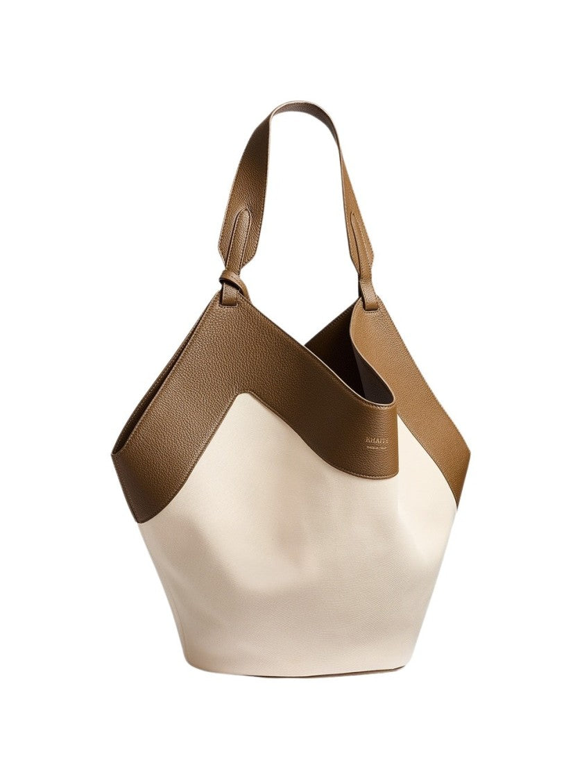 Khaite Lotus Medium Canvas Tote Cream