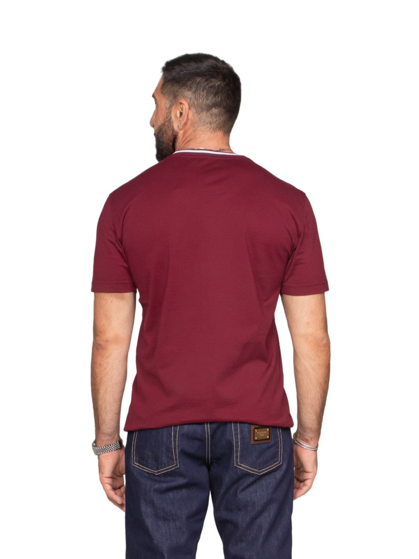 Dolce & Gabbana Deep Burgundy Short-Sleeved T-Shirt
