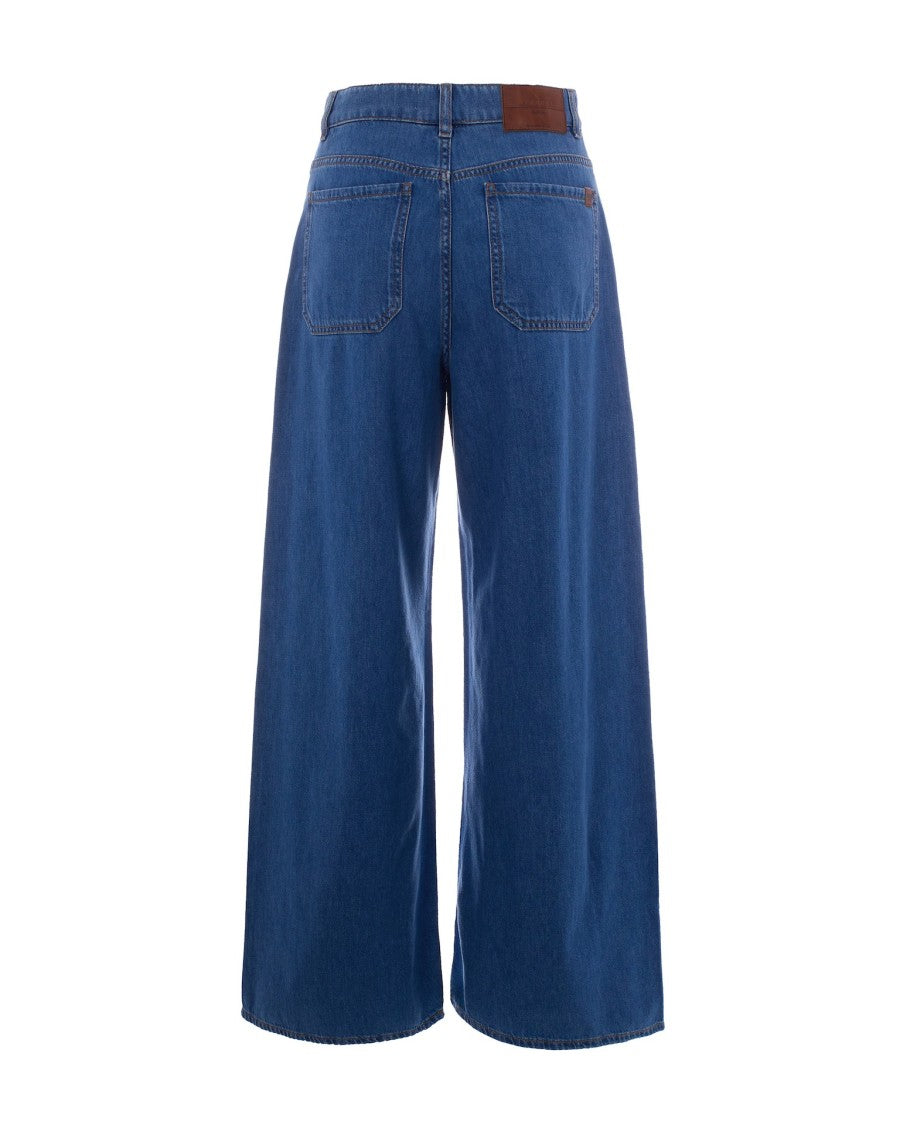 Max Mara Wide-Length Blue Jeans