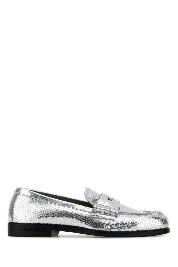 Dsquared2 Silver Leather Neoclassic Loafers
