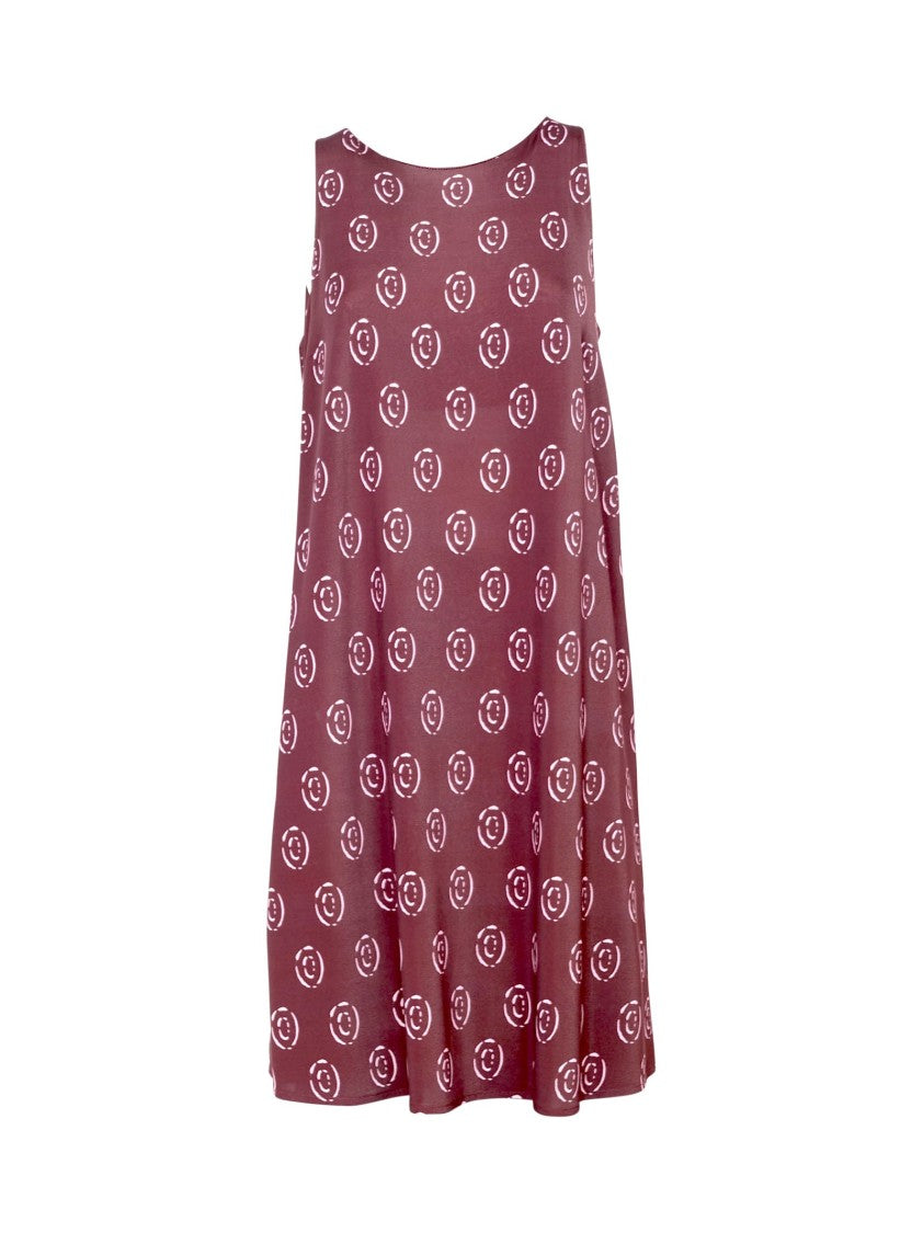 One Bordeaux Viscose Midi Dress