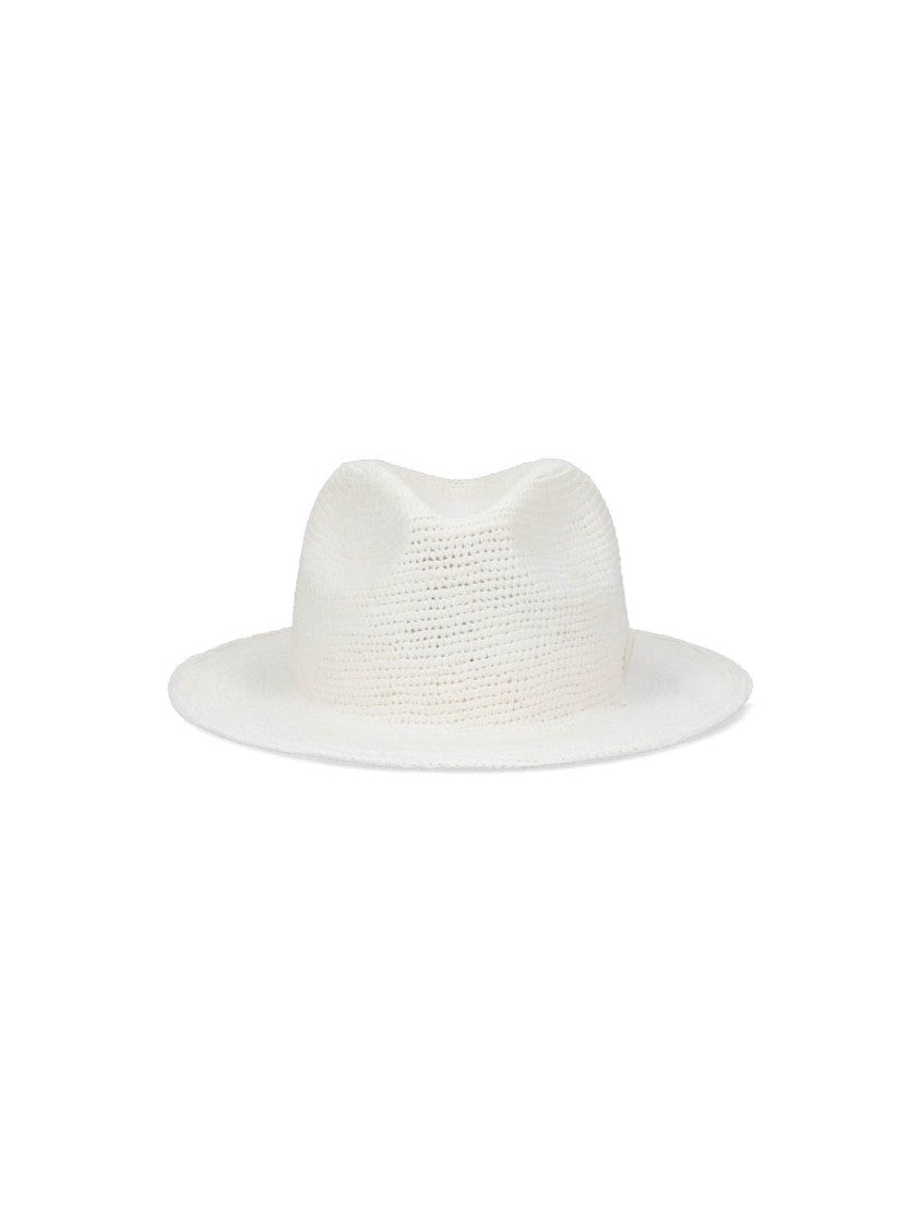 Borsalino "Clochard Panama" Raffia Hat – White