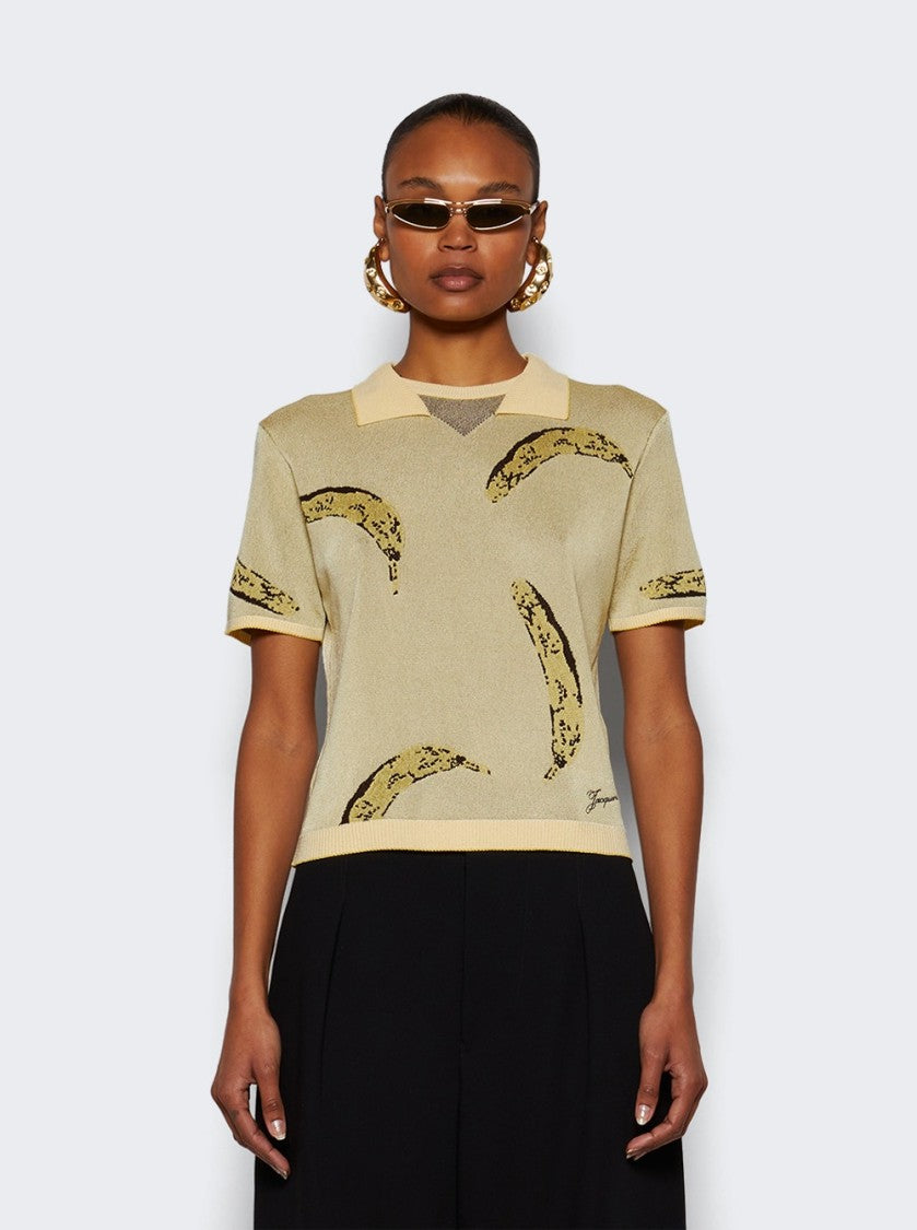 Jacquemus Marino Polo Shirt Banana Jacquard Yellow