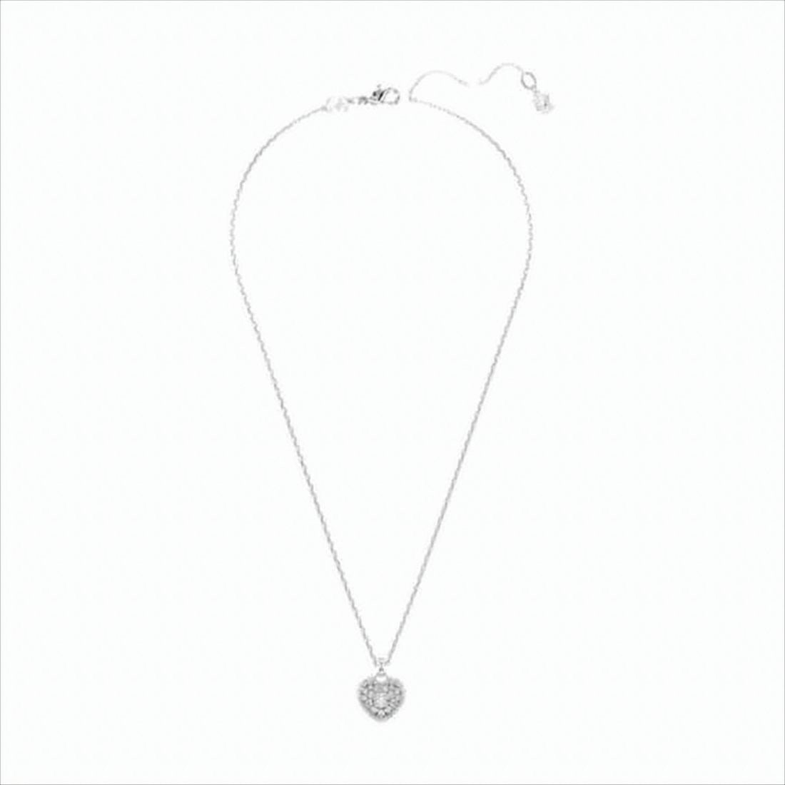 Swarovski Heart-Shaped Pendant Necklace With Polished Metal
