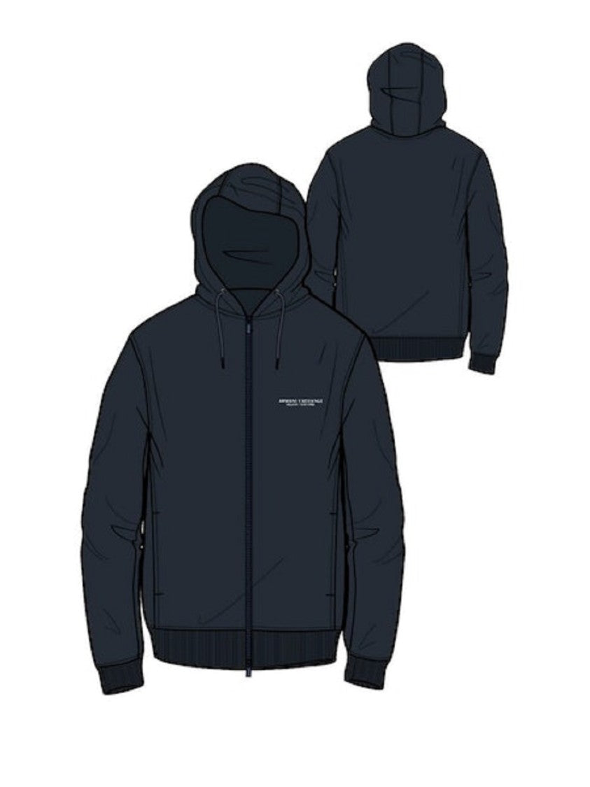 Armani Exchange Blue Hooded Cardigan