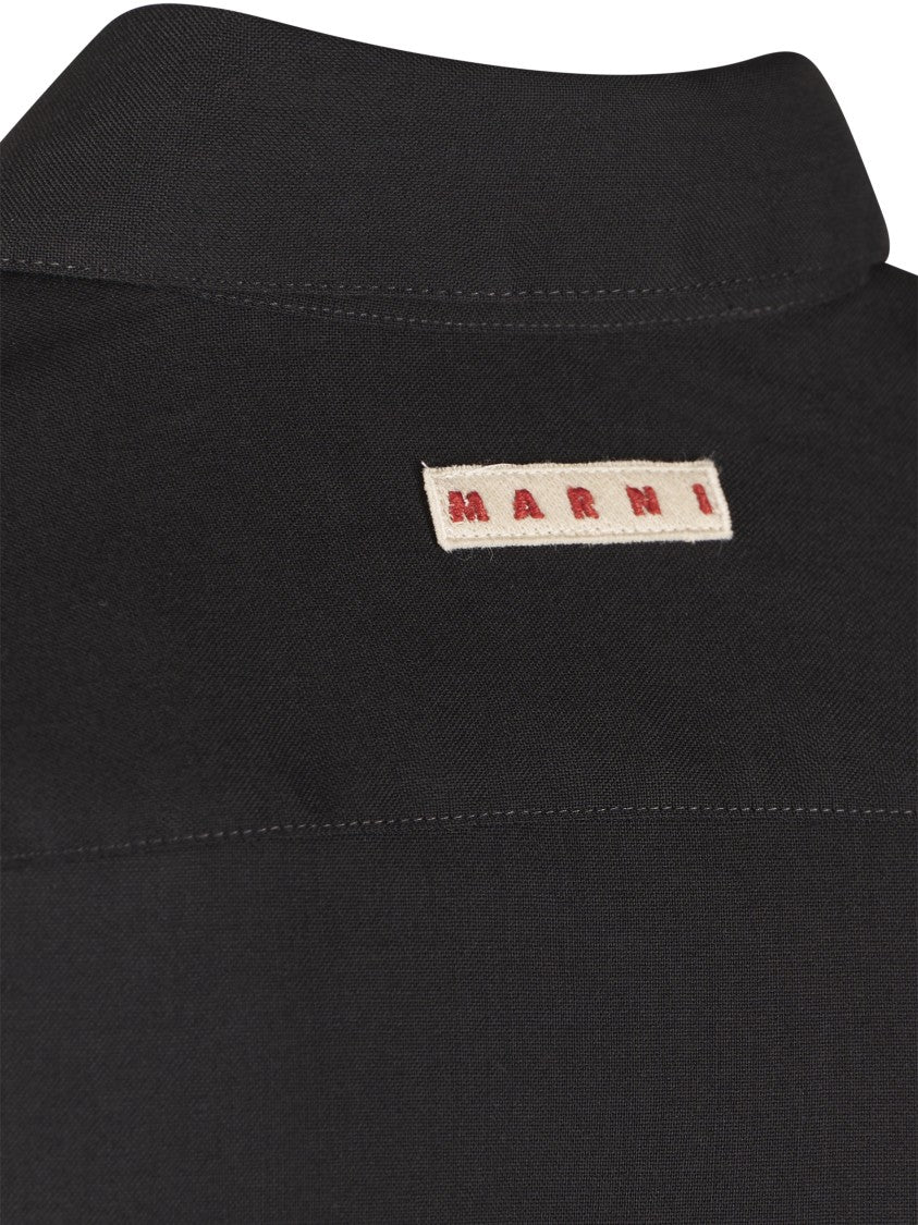 Marni Relaxed Fit Button-Up Shirt In Smooth Virgin Wool