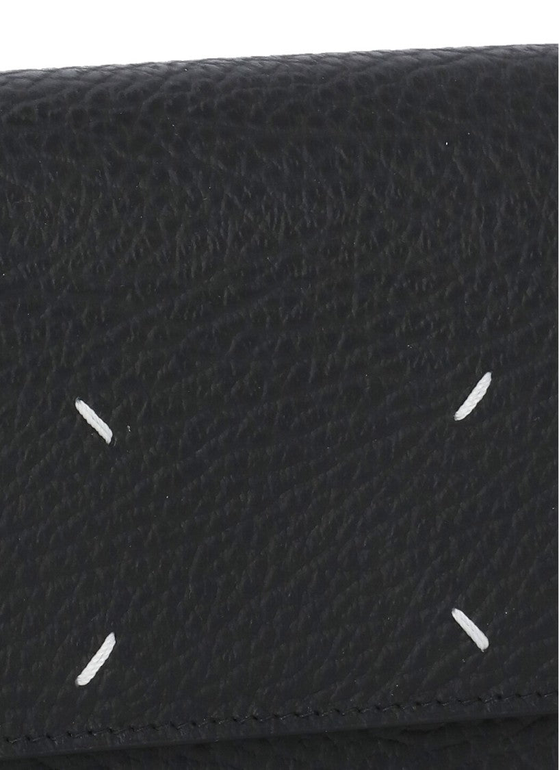 Maison Margiela Black Pebbled Leather Shoulder Bag