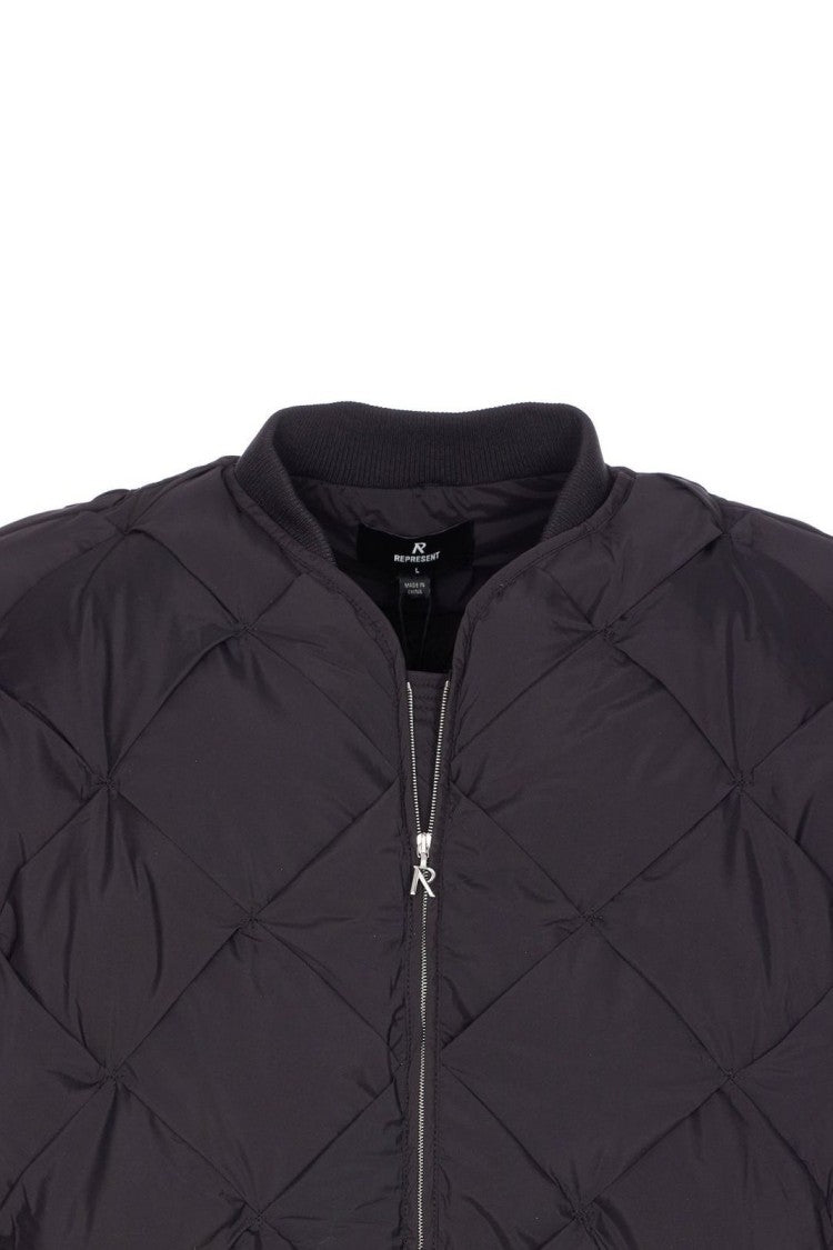 Represent Pillow-Quilted Puffer Jacket With High Collar