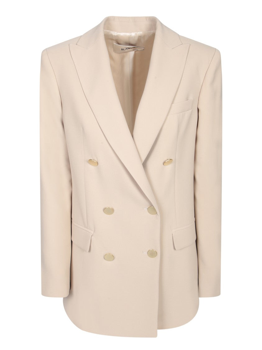 Blanca Vita Double-Breasted Beige Jacket With Decorative Buttons