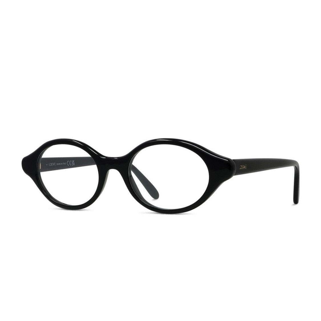 Loewe Black Slim Acetate Oval Sunglasses