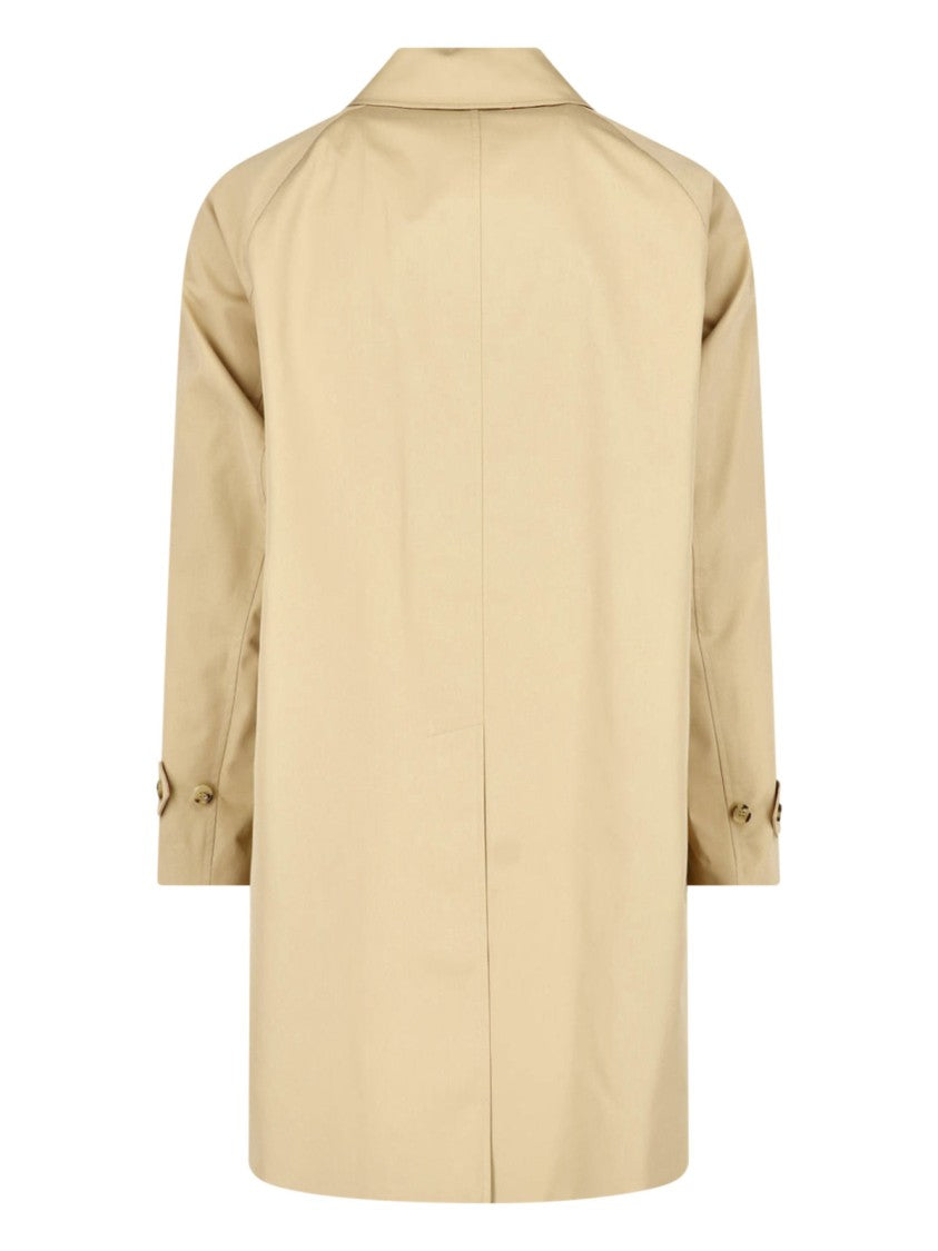 Burberry Camden Check Lined Beige Cotton Trench Coat