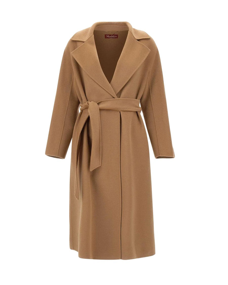 Max Mara Long Wrap Coat With Matching Waist Belt And Kimono Sleeves