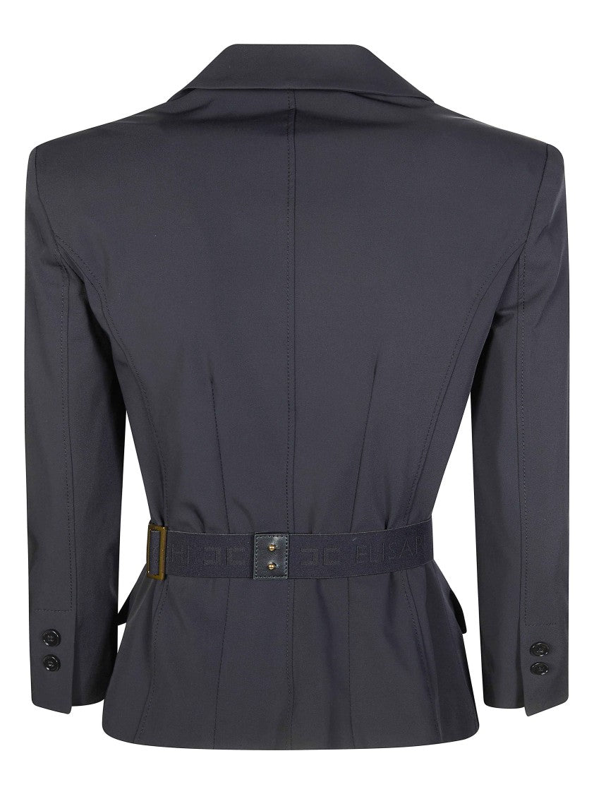 Elisabetta Franchi Tailored Double Breasted Belted Jacket