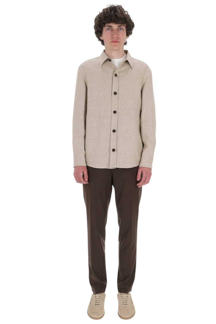 Zegna Cashmere-Linen-Silk Lightweight Layering Overshirt