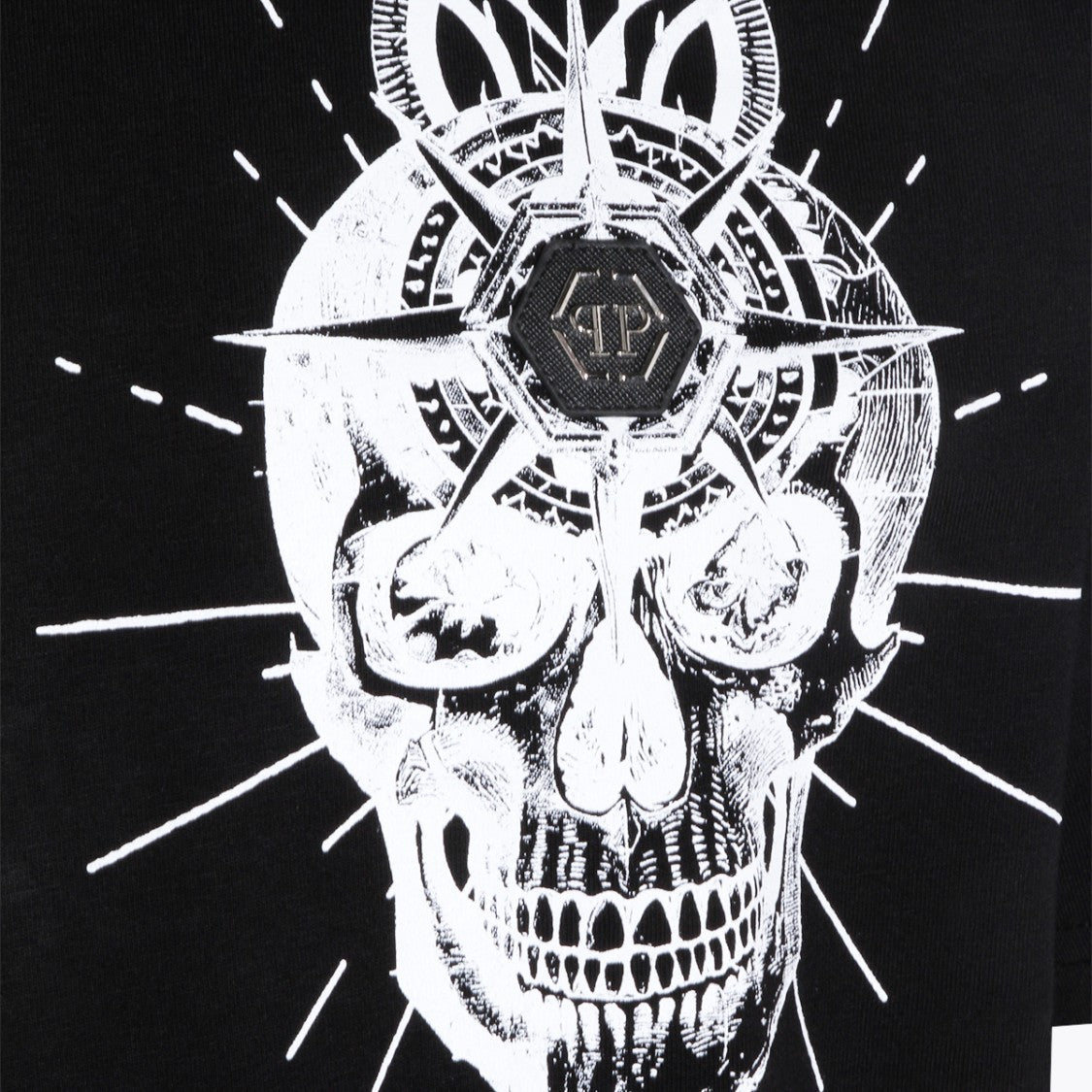 Philipp Plein Essential Black T-Shirt With Crew Neckline
