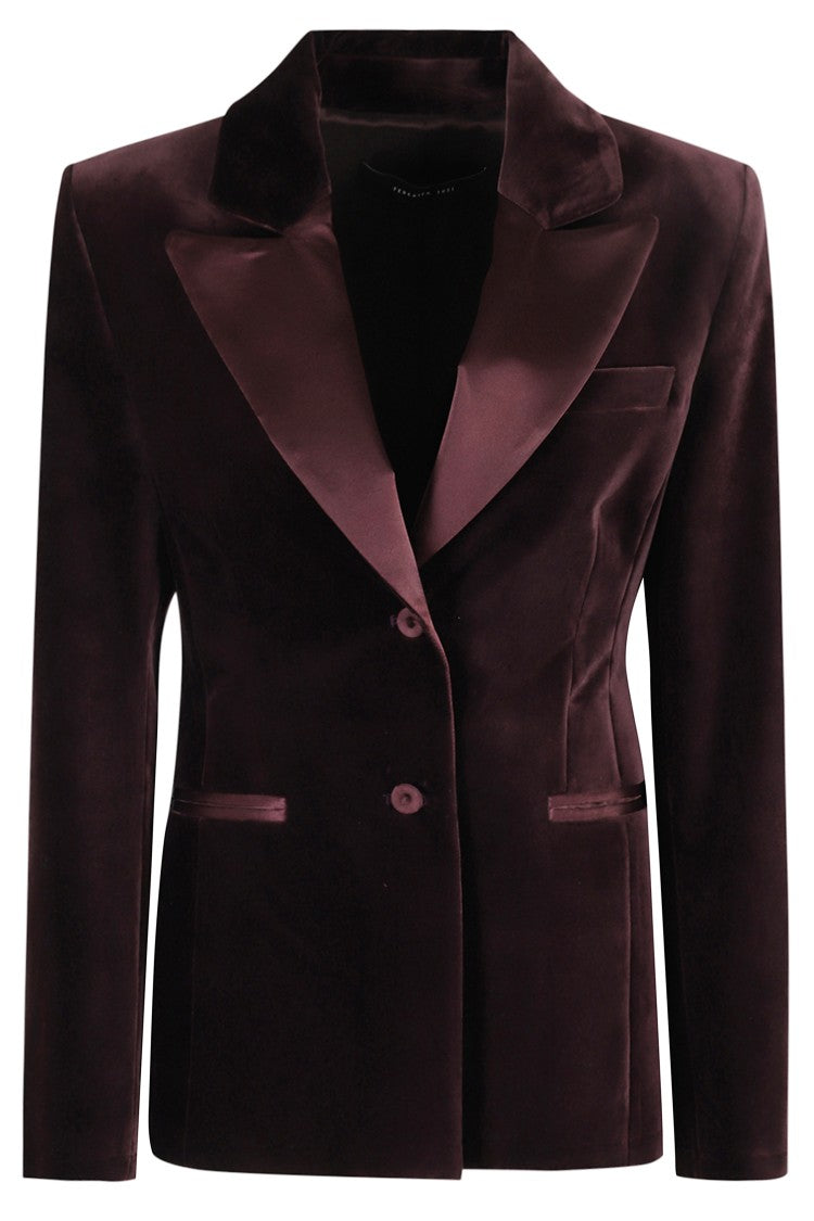 Federica Tosi Aubergine Velvet Tailored Blazer