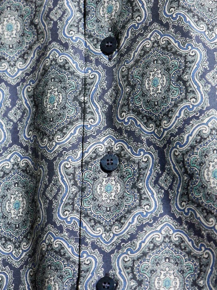 Etro Multicolour Roma Geometric Pattern Cotton Long-Sleeve Shirt