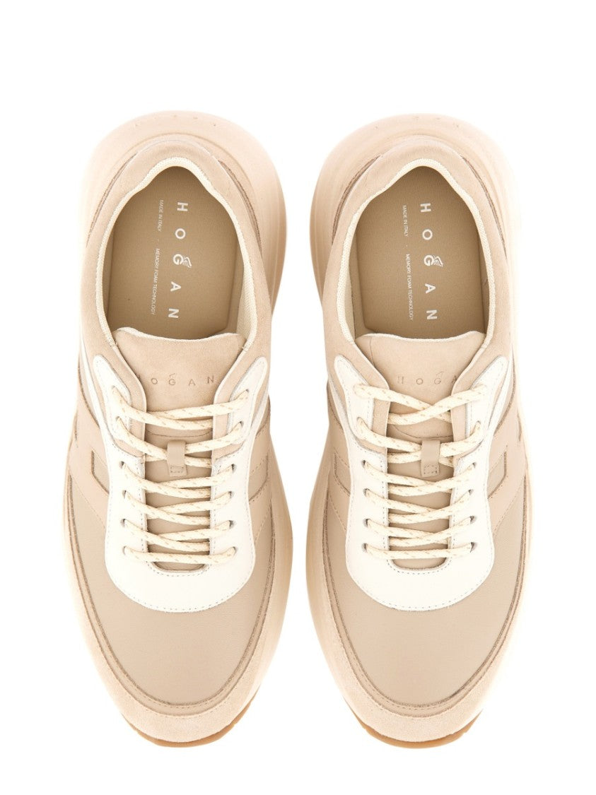 Hogan Leather Sneakers With Textured Upper And Modern Sole