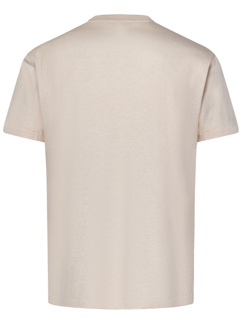 Tom Ford Pink Crew Neck T-Shirt With Minimalist Design