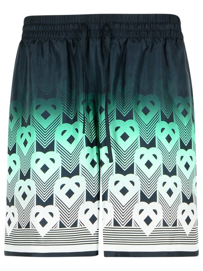 Casablanca Green Silk Bermuda Shorts