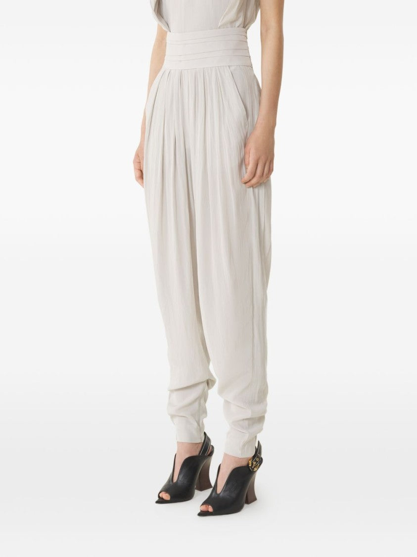 Lanvin Off-White Pleated Detail High-Waist Trousers
