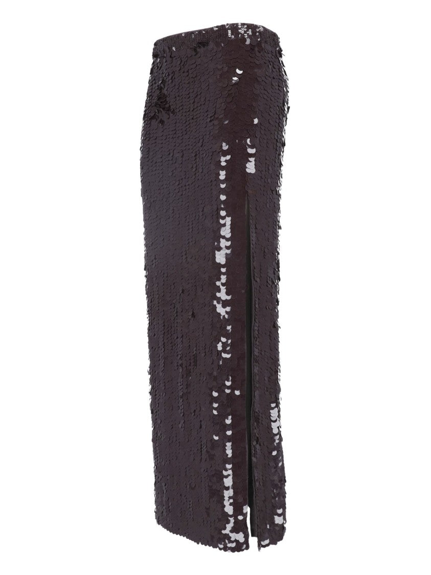 Parosh Maxi Skirt With All-Over Sequin Embellishment