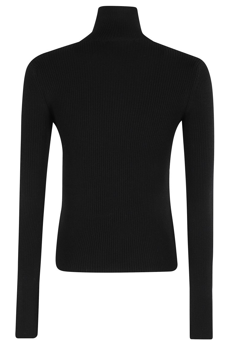Blumarine Turtleneck Knit With Ribbed Texture