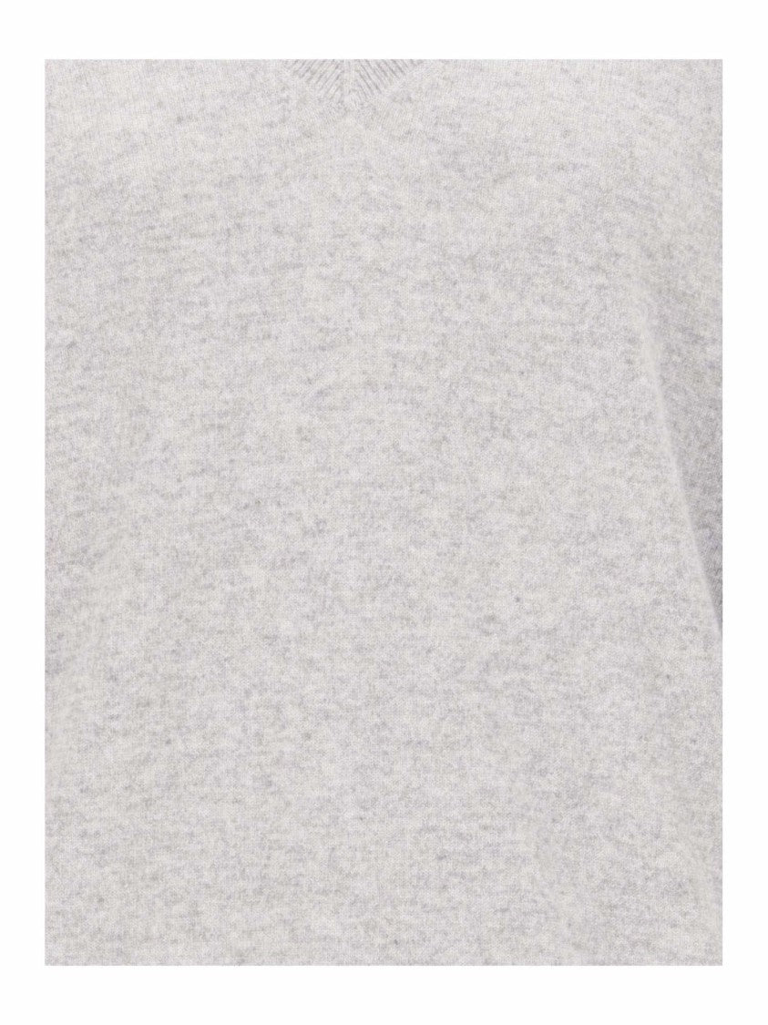 Vince V-Neck Cashmere Pullover With Ribbed Edges