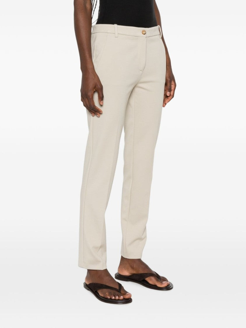 Pinko Beige Tapered Refined Detail Slim Tailored Pants
