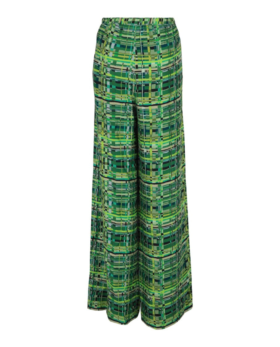 Ferragamo Geo Silk Wide-Leg Pants