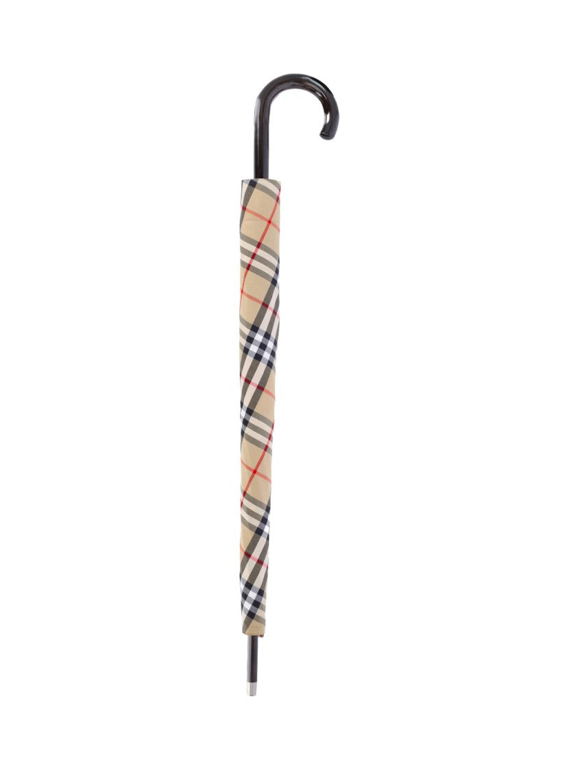 Burberry Classic Plaid Umbrella With Curved Handle