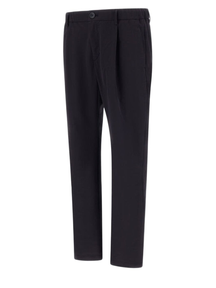 Herno Tapered Seersucker Chino Trousers With Welt Pockets