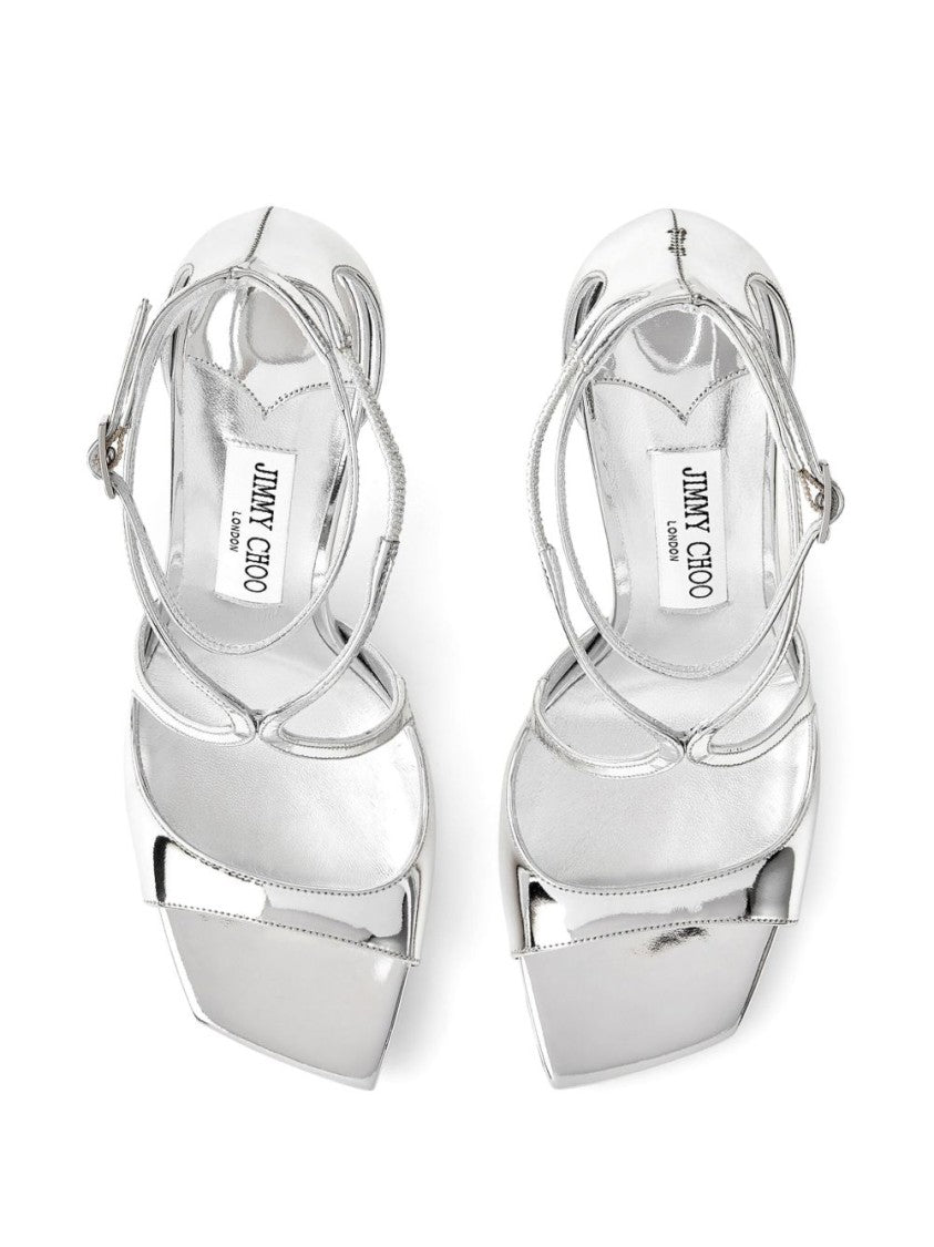 Jimmy Choo Square Open Toe Strappy Sandals With Multi-Way Design
