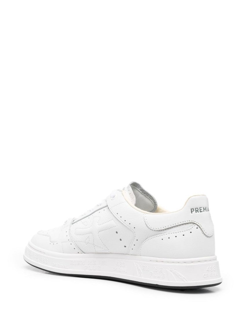 Premiata Low-Top Sneakers In White Synthetic Leather