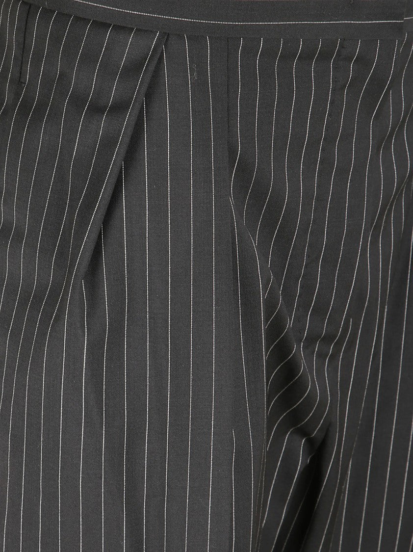 Max Mara Classic Straight-Leg Trousers With Vertical Pinstripes