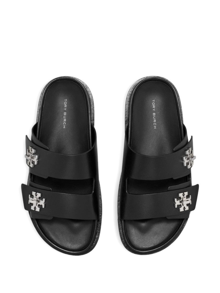 Tory Burch Open-Toe Sandals With Metallic Logo Emblem