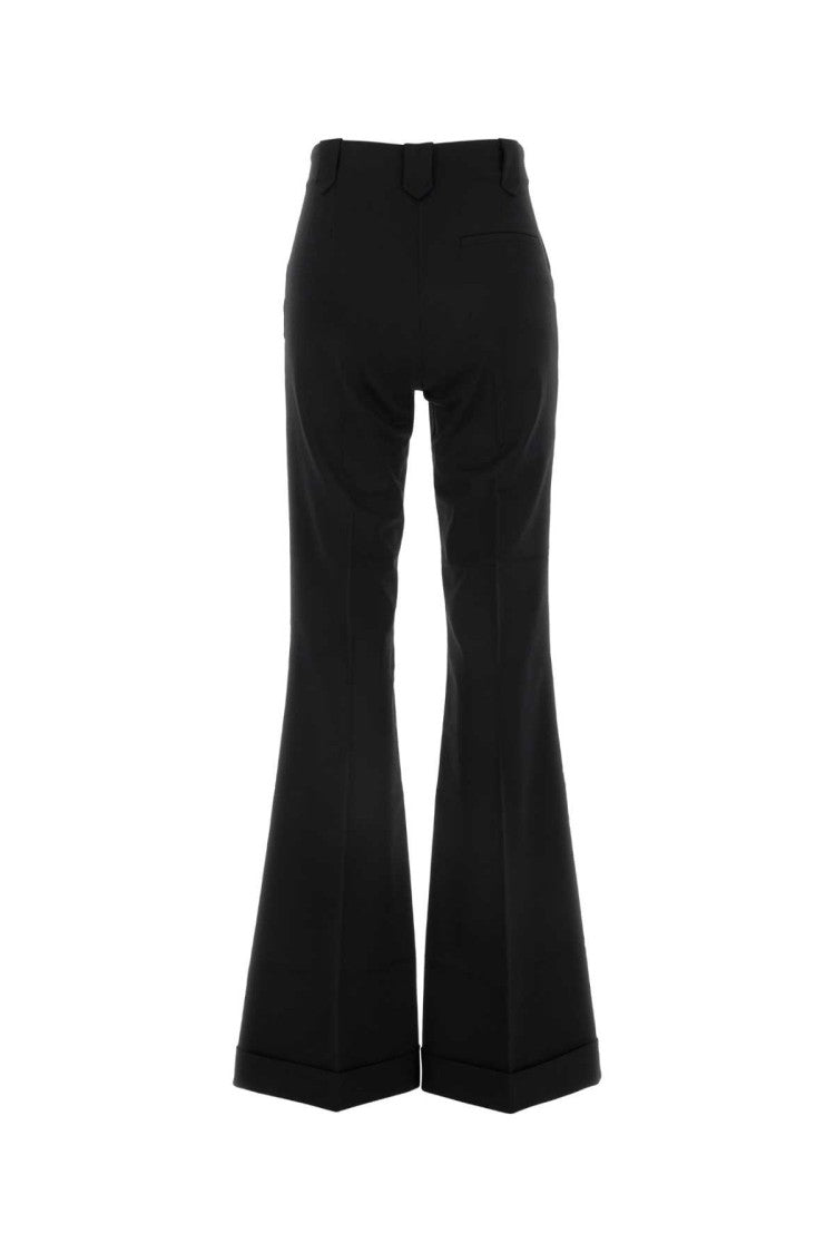 The Andamane Black Stretch Twill Sofia Flared-Leg Pant