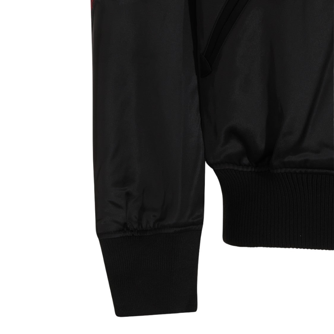 Y-3 Embroidered Black Satin Jacket With Intricate Motifs