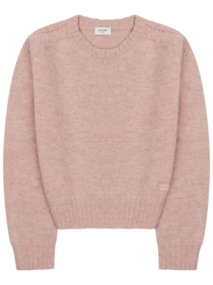 Celine Round Neck Slightly Cropped Wool Sweater