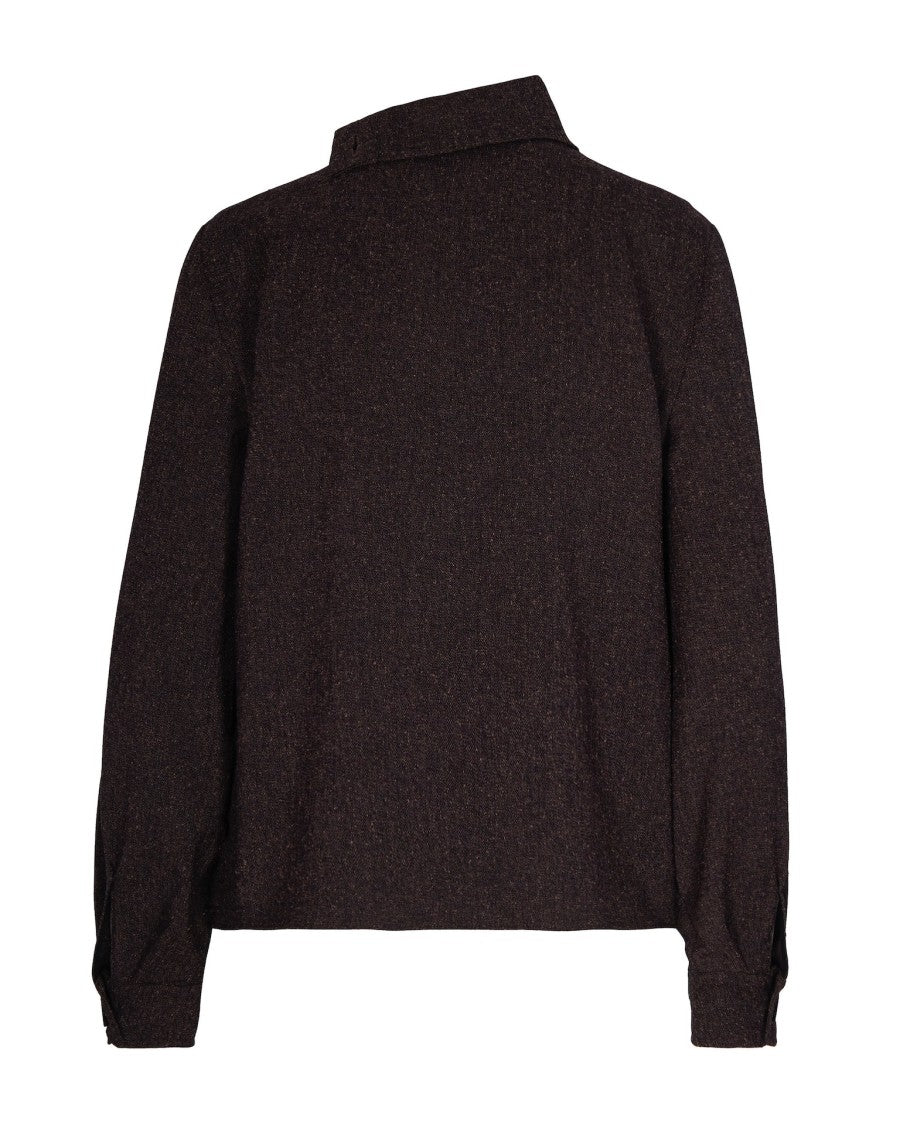 Patrizia Pepe Structured High-Collar Top With Decorative Button Detail