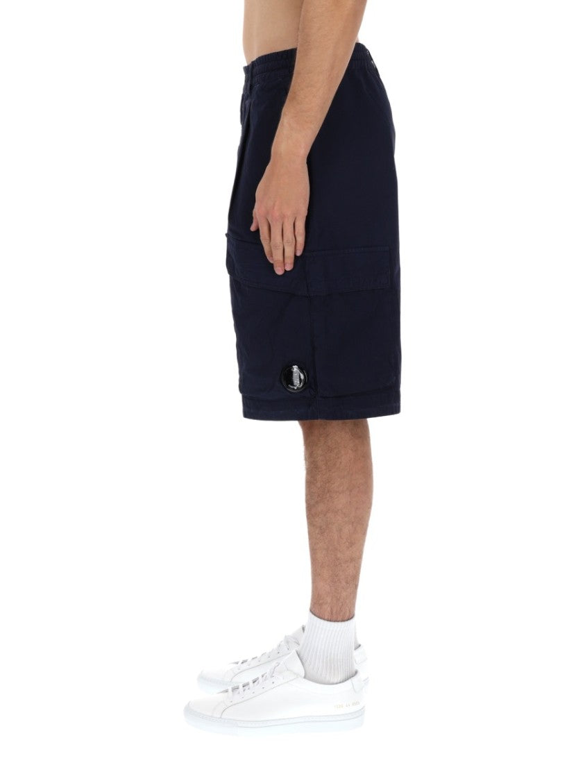 C.P. Company Dark Navy Boxy Multi-Pocket Cotton Shorts