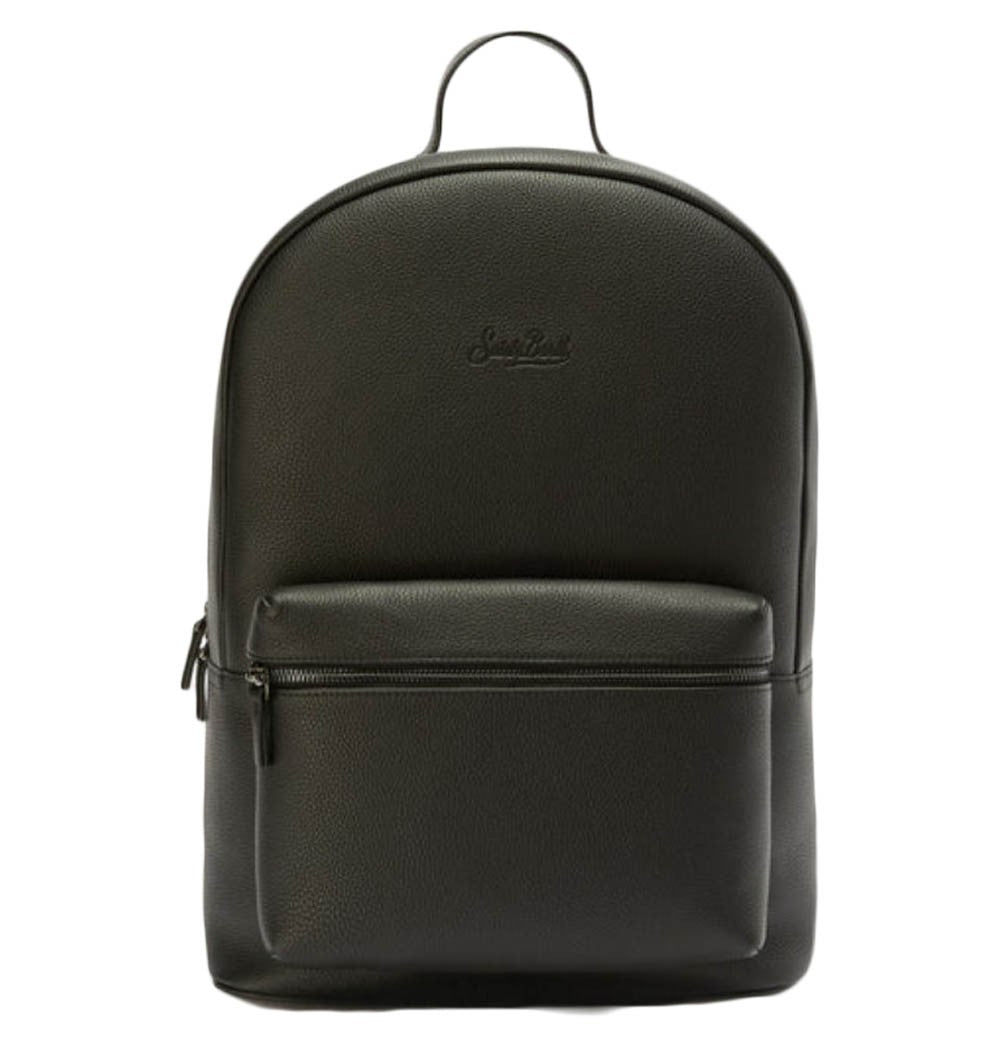 Mc2 Saint Barth Textured Black Backpack With Subtle Logo