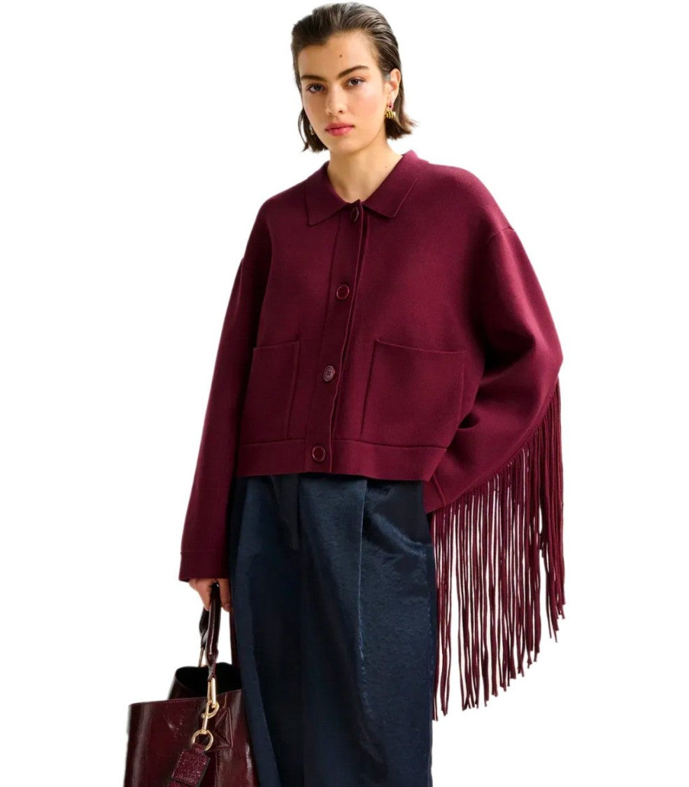 Essentiel Antwerp Istern Burgundy Cardigan