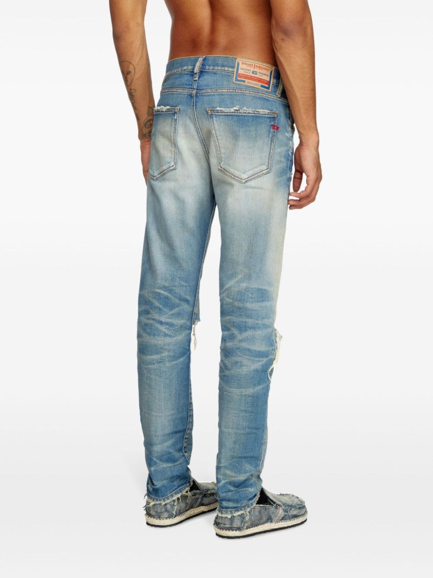 Diesel Powder Blue Tapered Jeans With Classic Five-Pocket Design