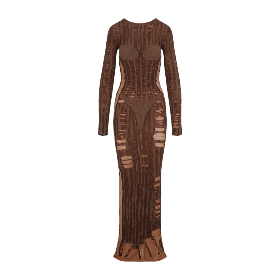 Diesel Long-Sleeved Dress With Cut-Out Details And Textured Finish
