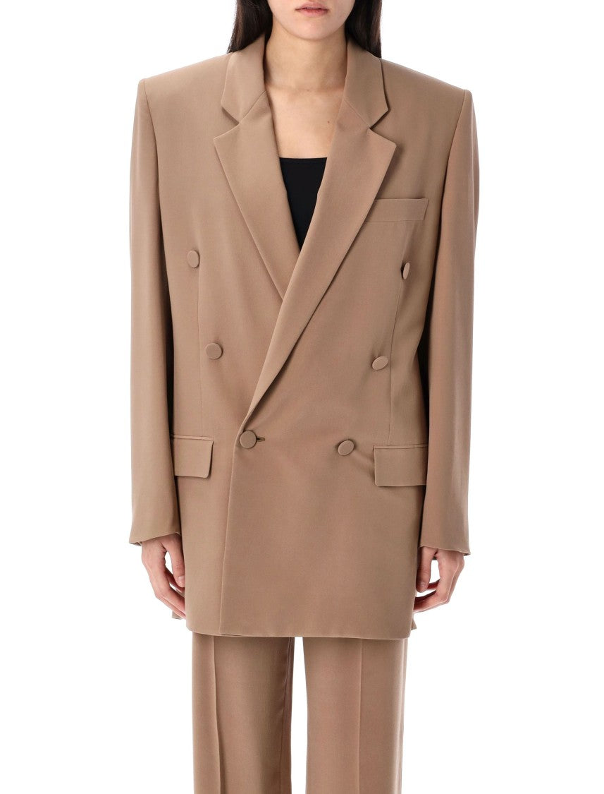 Saint Laurent Brown Silk Crepe Jacket
